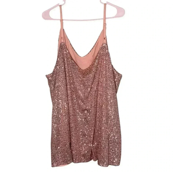 Torrid Sophie Rose Gold  Sequin Swing Cami Size 5X - Picture 2 of 10